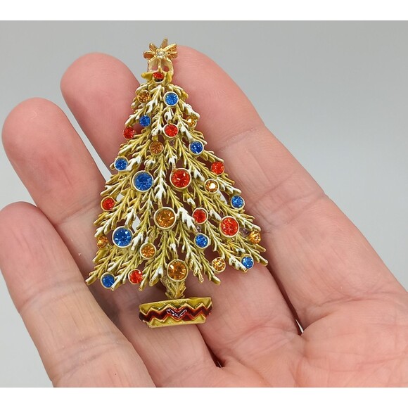 Vintage Christmas Tree Brooches LOT 2 ART Arthur Pepper - Picture 6 of 11